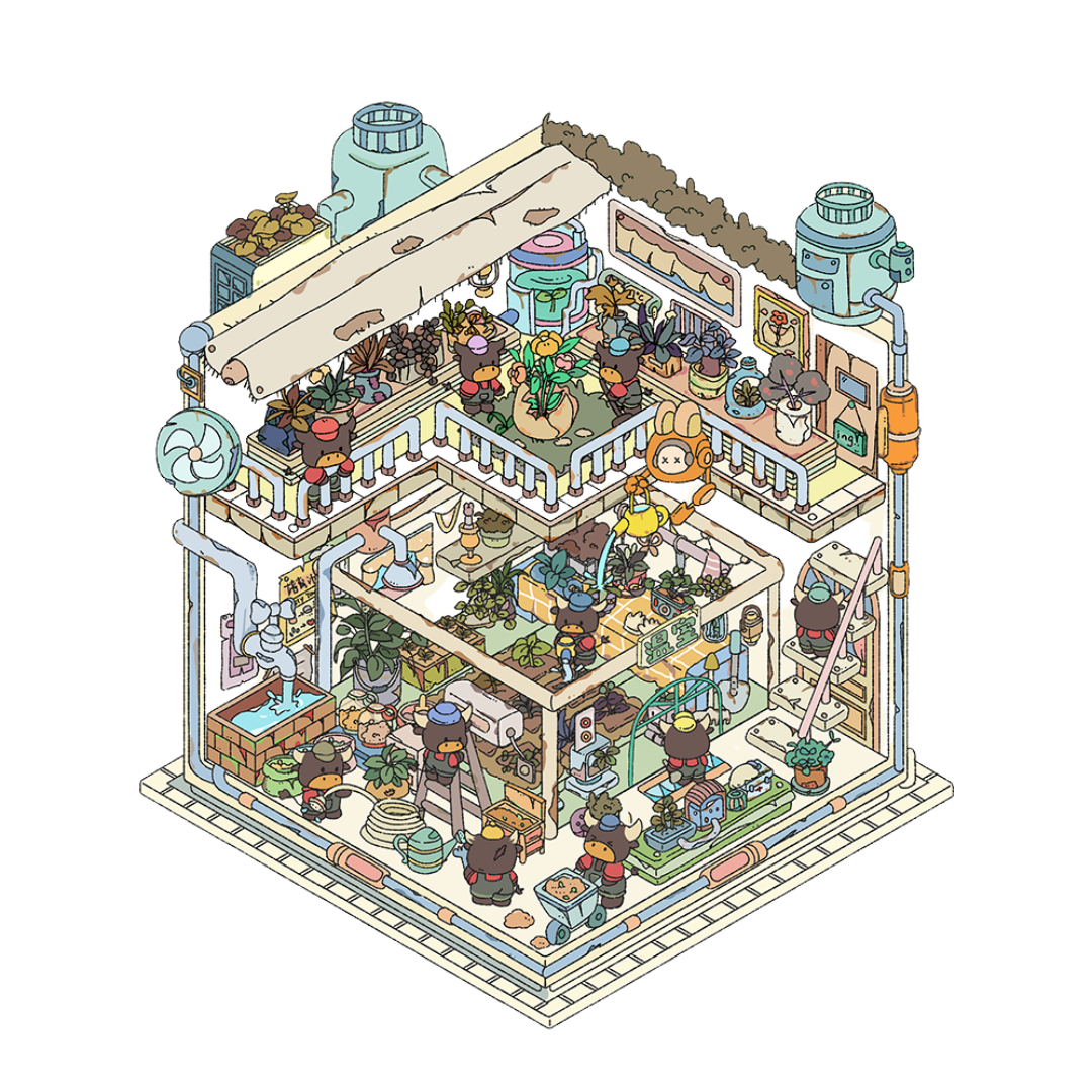 Sokeezii Wasteland Echo 3D Diorama Sticker Set – Retro Miniature Scene Kit for Scrapbooks & Journals