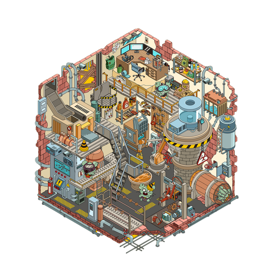 Sokeezii Wasteland Echo 3D Diorama Sticker Set – Retro Miniature Scene Kit for Scrapbooks & Journals