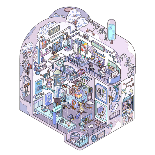 Sokeezii Wasteland Echo 3D Diorama Sticker Set – Retro Miniature Scene Kit for Scrapbooks & Journals